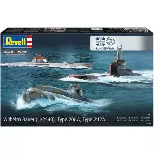 BV5186 1대144 독일군 70주년 잠수함 세트: 빌헬름 바우어(U-2540), 206a형, 212a형