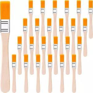 YGAOHF 25개 작은 페인트 브러시 벽용 칩 나무 손잡이가 있는 1/2인치 트림 캐비닛 울타리 가장자리 도구