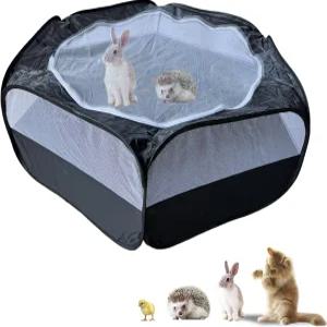 지퍼가 달린 작은 동물 플레이펜 - 휴대용 접이식 치킨 브루더 박스 기니피그 토끼 페럿 친칠라