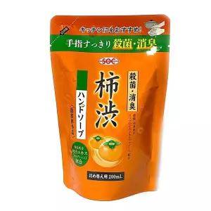 [일본정품] 천연 단감 버블 핸드워시 탄닌 리필 200ml 온가족 거품 손세정제 주방욕실겸용