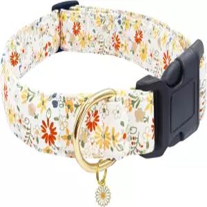 꽃의 매력이 있는 티메리카 꽃무늬 도그 칼라 - 내구성이 뛰어난 폴리에스터 복합재 소형 중형 대형 품종에