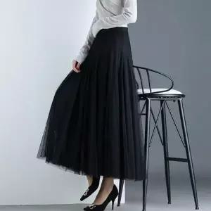 [셀러허브]망사 쉬폰 롱 샤스커트 치마 (S40709917)