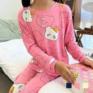 [셀러허브]아동 잠옷세트 조거 왕관곰 긴팔 Sale SD-220930 아동잠옷 긴팔잠옷 초딩잠옷 어 (S34452326)