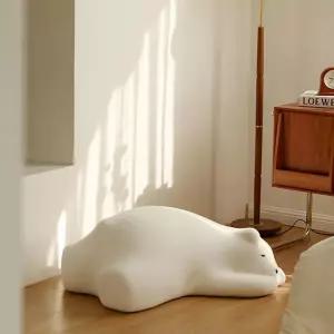 곰돌이 빈백 등받이 화이트 인테리어 거실 소품 쿠션 패브릭