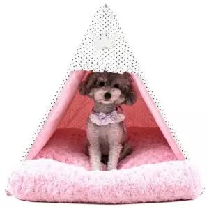 딩동펫 강아지 하우스 텐트 방석 휴식 수면 용품 티피 L