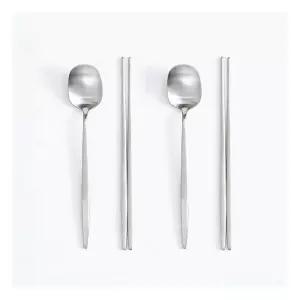 에라토 신혼부부 수저세트 누보 2인 국산 스텐 숟가락 젓가락 4p