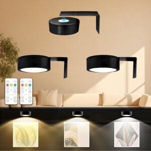 원격으로 작동하는 Arixinks 3PACK 픽처 라이트 배터리, 3가지 조명 색상으로 벽 예술용 페인팅 라이트, 포스터 다트보드 프레임 초상화 블랙을 위한 LED 아트 디스플레이 액센트