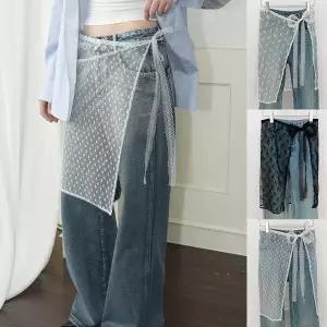 [셀러허브]여자 망사 레이어드 패턴 레이스 페이크 랩스커트 (S42498722)