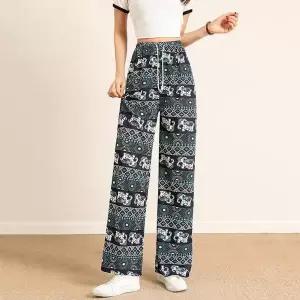 [셀러허브]여름 냉장고 와이드 밴딩 태국 코끼리 바지 쿨 팬츠 (S45184037)