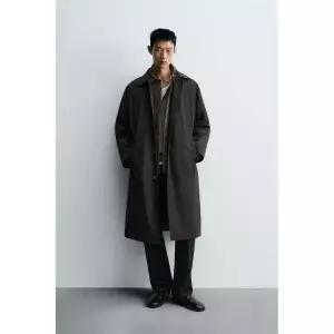 자라 ZARA 퀼팅 테크니컬 트렌치 코트 - 블랙