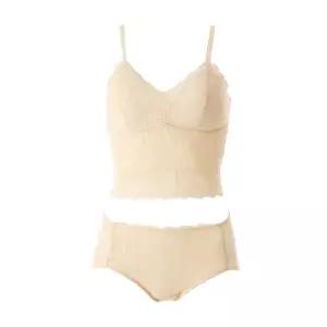 [롯데백화점]비너스 여성스러운 레이스 크롭 탑 컵 런닝 헴팬티 세트 [VLGC853/VLGC853T]