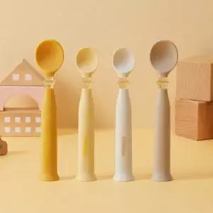 락앤락 유아 이유식 실리콘 스푼 2p 리틀럽 셀프 스탠딩 숟가락 MNA