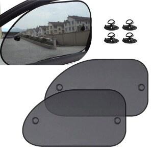 Zeathery 자동차 사이드 윈도우 햇빛 가리개, 냉각 및 열 보호 내부 보호 전면 창문 유리 햇빛 가리개, 흡착 컵 장착 액세서리, 대부분의 자동차, 트럭, SUV에 적합 (블랙)