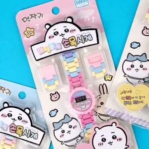 (랜덤발송) 먼작귀 미니 블럭 손목 시계/전자/알람/디지털/어린이/패션/팔찌/아날로그/아동/야광/학생/유아
