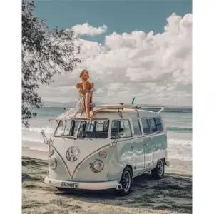 [오늘도 우리집] 대형 보석십자수 해변 앞 캠핑카 60x70cm