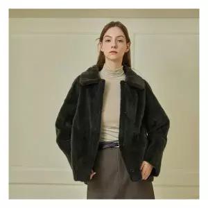 [유로컬렉션] [택가 299,000원]밍크 스탠카라 포그 하프 코트 648483