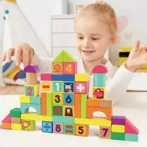 [탑브라이트] 부드러운 모서리 쌓기나무 유아놀이교구 소근육발달 원목교구 모양블럭 원목장난감 쌓기블럭