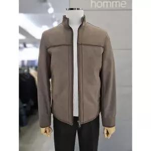 [하프클럽/바쏘옴므]바쏘옴므 세이브존03 바쏘옴므 남자 브라운 천연 양가죽 블루종 점퍼 WSAGZ3UB07A