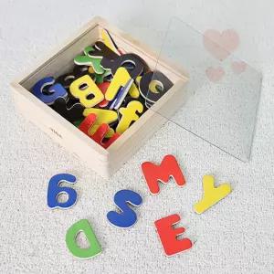 [비가] 알파벳놀이 나무퍼즐 오감발달장난감 영어교구 목재장난감 영어자석 원목알파벳