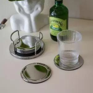 스텐 컵받침 홀더세트 코스터 보관홀더 컵코스터 정리 스텐컵받침 티코스터 컵코스터