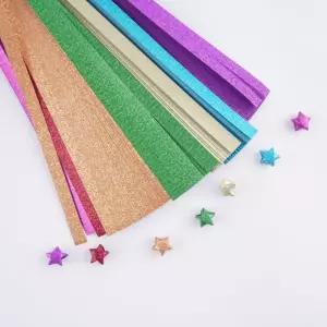 반짝이 별종이 대량 레인보우 별접기/완구/문구/기념일/소원/소망/선물/띠지/종이별/학알/만들기/종이/접기