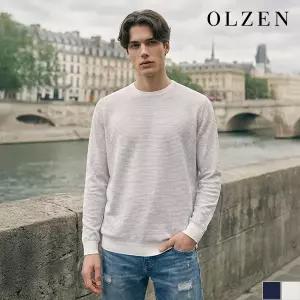 [올젠] 스트라이프 배색 라운드 니트 (ZOE2ER1314)