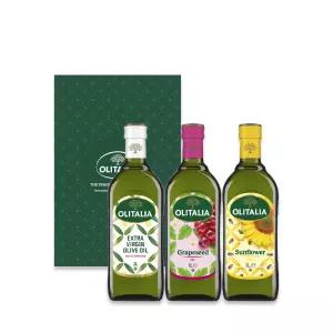 올리타리아 올리브유 1L 1병 포도씨유 1L 1병 해바라기씨유 1L 1병 선물세트
