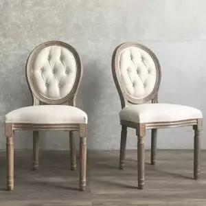 럭셔리 프렌치 린넨 북유럽 신혼가구 앤틱 식탁의자