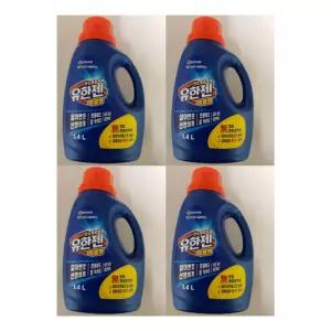 유한젠 액체형 표백제 1.4L 4개입 용기 얼룩제거 안심 세탁 무향료 양행 세제