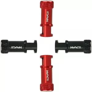 FOMTOR 자전거 튜브리스 프레스타 밸브 캡 2 in 1 키트 7075 T-73 알루미늄 합금 블랙 레드(4개)