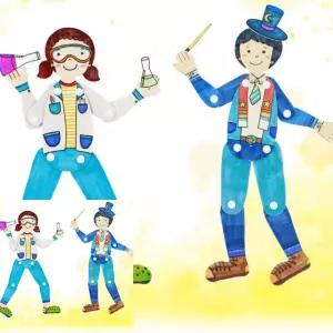 MF100 종이 관절 인형 10인용 여아장난감 어린이집장난감 종이인형놀이