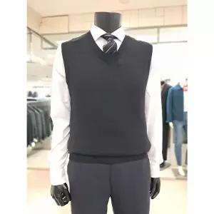 [하프클럽/바쏘옴므]바쏘옴므 세이브존05 블랙케시미어혼방브이넥니트조끼 WSZ3WV01ABK