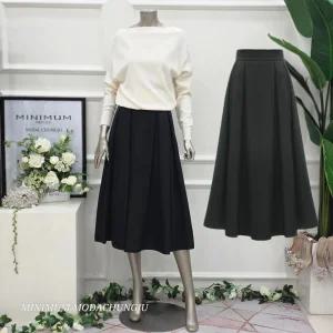 [미니멈]MD 턱 머메이드 롱 스커트  MD MMZAAWS2110BK