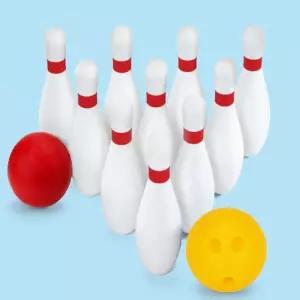 어린이 아동 유아 장난감 볼링 세트 공2개 핀10개 실내 운동 놀이 교구 신체발달 집중력 향상
