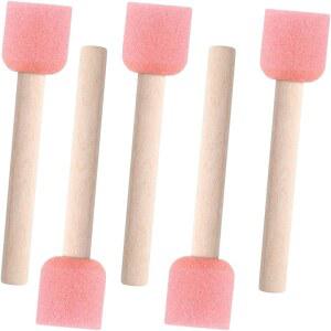 스몰캣 5개의 PCS 폼 페인트 브러시, 바니시용 0.71인치 스펀지 페인팅, 염색, DIY 공예를 위한 나무 손잡이가 있는 재사용 가능한 브러시 - 핑크