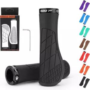 자전거 핸들바 그립 인체공학적 알루미늄 락온 산악 충격 흡수 이중 밀도 실리콘 3D 미끄럼 방지 패턴