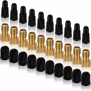 클래식 씰리 30pcs 자전거 펌프 어댑터 밸브 10개의 프레스타 캡과 슈레이더 캡이 있는 브라스