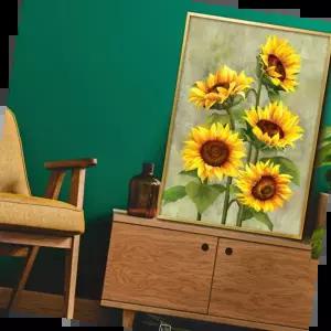 재물운 해바라기그림 액자 풍수그림 돈들어오는 A2 SUN6