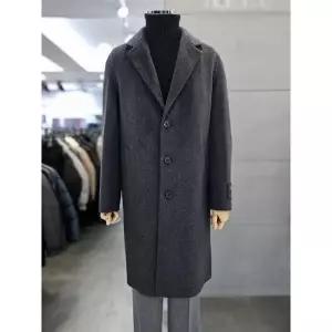 [하프클럽/바쏘옴므]바쏘옴므 세이브존03 바쏘옴므 남자 겨울 차콜 울  구스라이너 롱 코트 WSAFZ4CJ29A