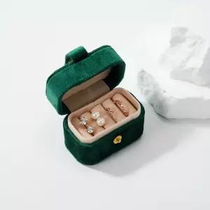 갤러리아 [비앤비골드] 에메랄드 그린 벨벳 미니 주얼리 케이스