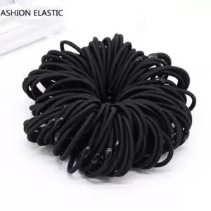 ( )대용량 머리끈 100개 헤어 고무줄 블랙