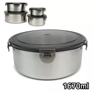 TBZ 국내산 밀폐용기 스텐반찬통 1670ml 냉장고반찬통 스텐보관용기 스텐밀페용기 반찬통