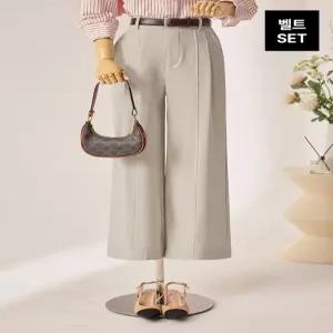 [커스텀에이블][55-77]벨트세트 핀턱 와이드 슬랙스 팬츠_T2602PT009A