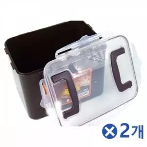 WL 초코색 김치통 직사각 39호 14Lx2개 밀폐용기 김장통 김장 김장보관용기 김장용품