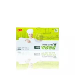 bns 3M 니트릴 위생장갑 흰색 M 100매 X 5개 주방장갑 요리장갑 조리장갑 요리용장갑