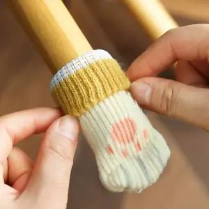 소음방지 니트 의자발커버 의자양말 식탁의자 4P