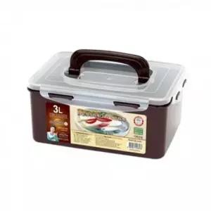 bns 핸들 직사각 26호 초코 밀폐용기 3L 냉장고수납용기 냉동실보관용기 냉장고수납용기