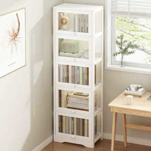 모듈책장 유리문 틈새 모서리 작은 소파옆 책장 상부장 슬라이드 홍콩 Hobbis 슬림