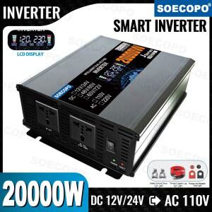 SOECOPO 20000W 파워 인버터 12V/24V ~ 110V 차량용 전압 변환기 2구 콘센트 듀얼 전압 입력 캠핑 차량용 액세서리