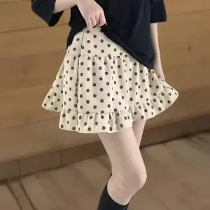 KMK16D6여자 러블리 땡땡이 프릴 셔링 미니 스커트